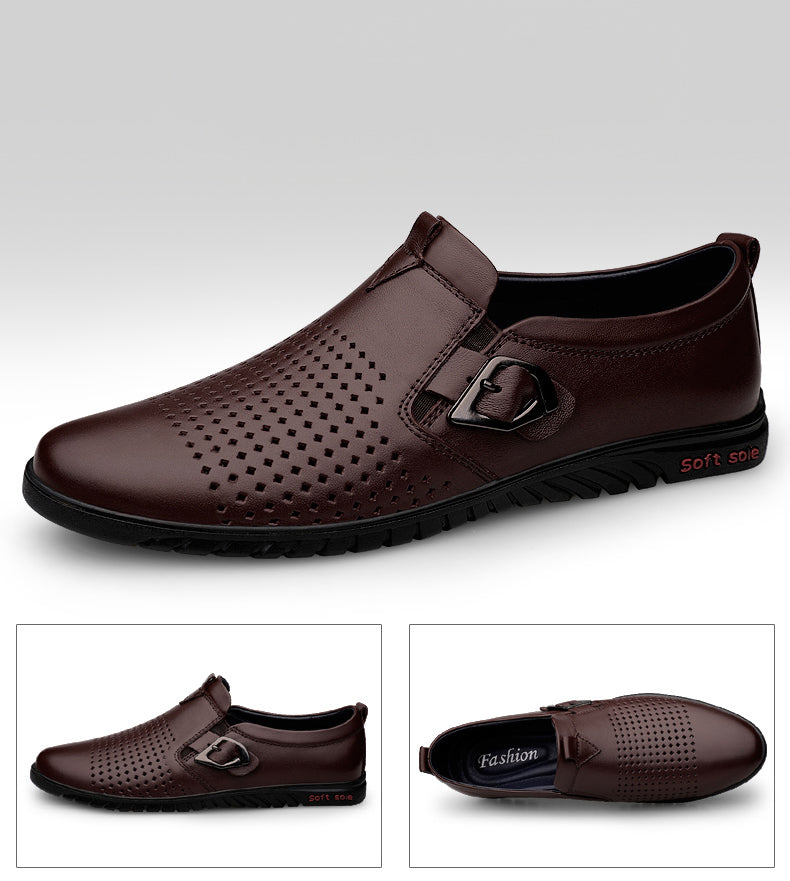 Scarpe casual da uomo traspiranti da guida, scarpe da sposa, mocassini slip-on in pelle | 23008 