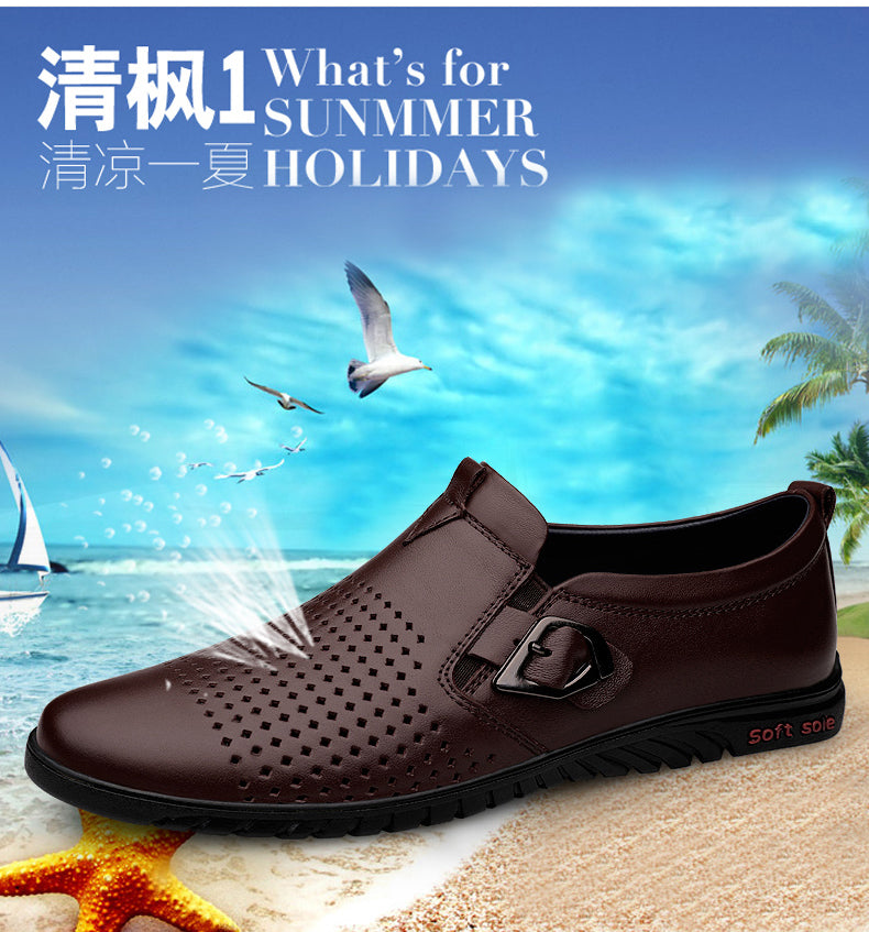 Men Driving Breathable Flats Casual Shoes Wedding Slip on loafers Leather Shoes | 23008