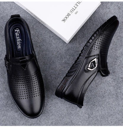 Men Driving Breathable Flats Casual Shoes Wedding Slip on loafers Leather Shoes | 23008