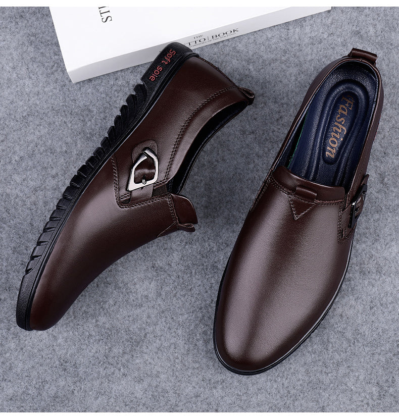 Men Driving Breathable Flats Casual Shoes Wedding Slip on loafers Leather Shoes | 23008