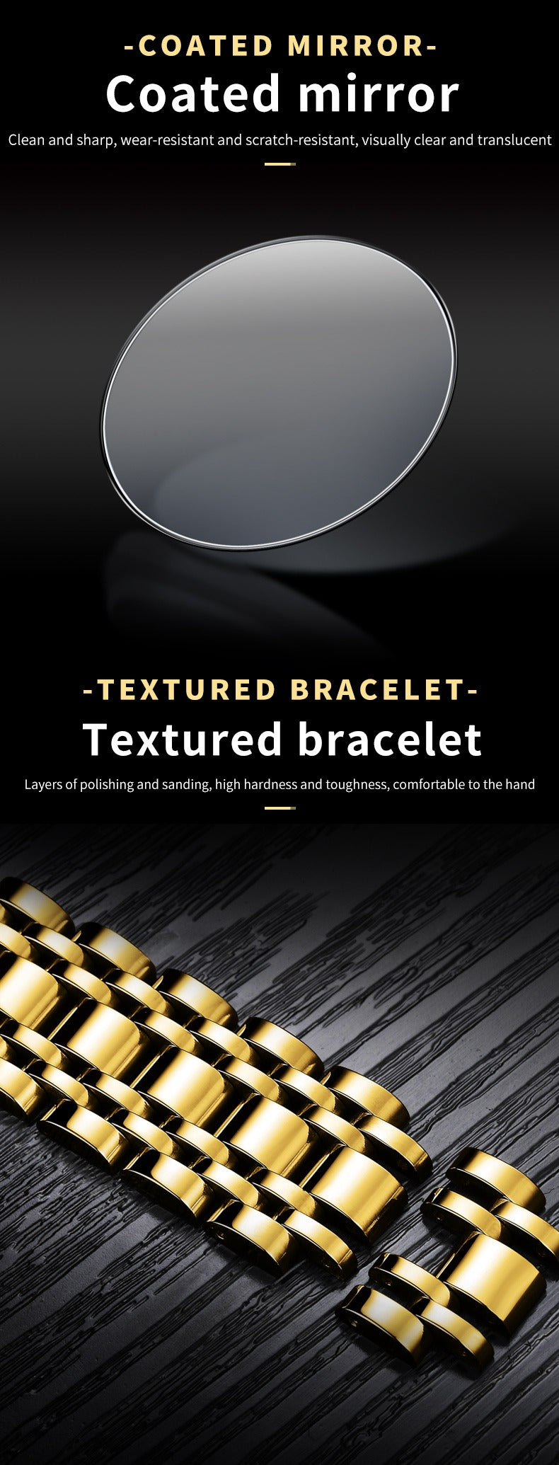 Luxury Stainless Steel Quartz Watch for Men High Quality Casual & Business Gold Wristwatch | 5513