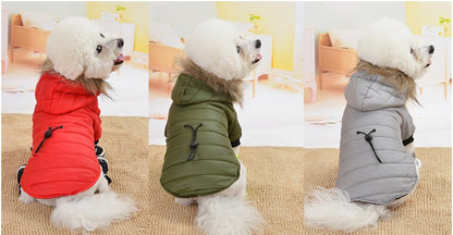 Pet Clothing Winter Puffer Coat Luxury Cotton Light Warm Down Jacket Dog Two-Leg Cotton Suit Pet Clothes |