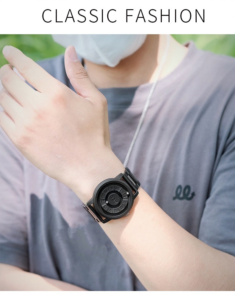 Men's Watches Magnetic Rolling Pointer Unique Design Luxury Stainless Steel Wristwatch | 0047