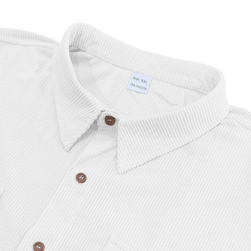 Men's Heavyweight Corduroy-Texture Work Shirt - 2025 Summer Relaxed Fit Casual Top | YH-OB20