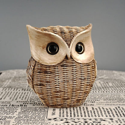 Resin Creative Owl Ornaments Nordic Bird Model Crafts for Living Room Home Décor | RDW001