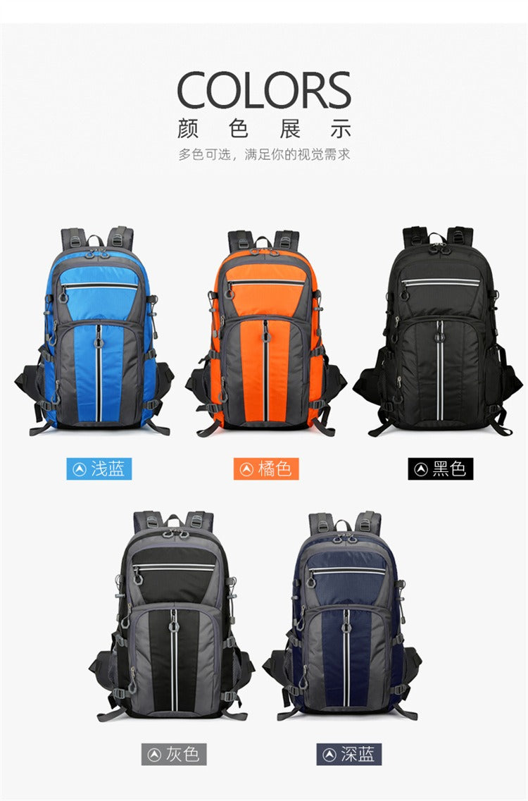 50L Waterproof Hiking Backpack – Large Capacity Outdoor Travel Rucksack with Breathable Design & Reflective Safety Strips | 2205
