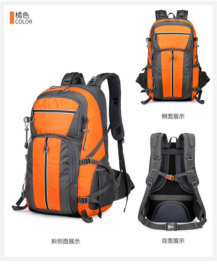 50L Waterproof Hiking Backpack – Large Capacity Outdoor Travel Rucksack with Breathable Design & Reflective Safety Strips | 2205