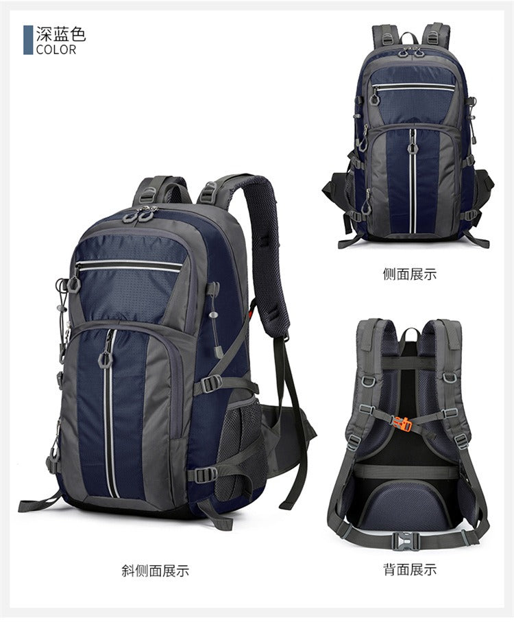 50L Waterproof Hiking Backpack – Large Capacity Outdoor Travel Rucksack with Breathable Design & Reflective Safety Strips | 2205