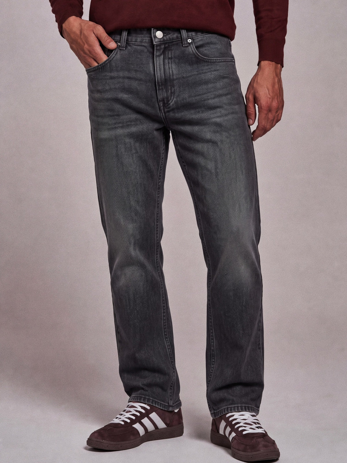 Men‘s Low-Rise Straight Leg Trousers 2026 Autumn Winter Cotton Blend Business Casual Pants Solid Color Smart Trousers | PM58