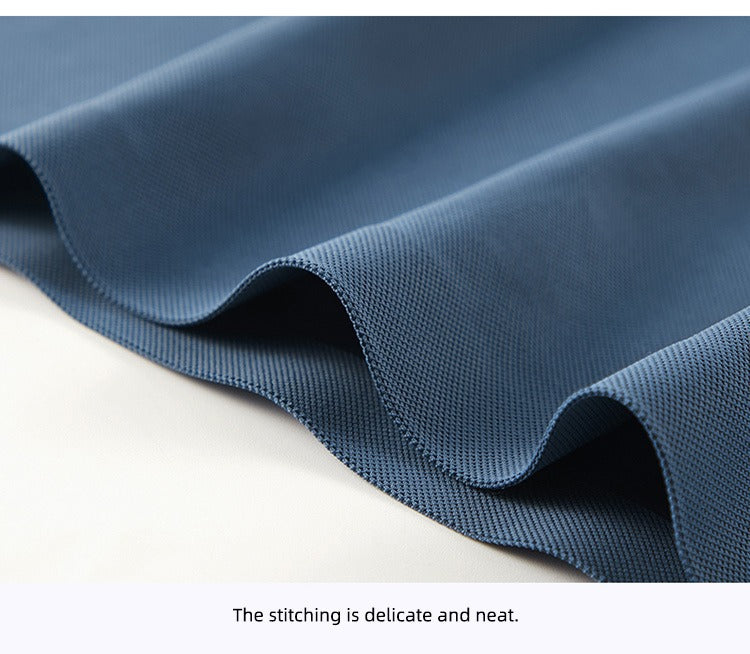 Men's Summer Seamless Ice Silk T-shirt Solid Color Short Sleeve Casual Stretch Polo Shirt | Y678