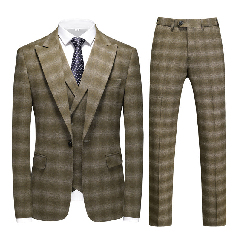 Men's Slim Fit Wedding Suit Three-Piece Set | Modern Groom Business Suit | Fashion Business Banquet Blazer | 6920