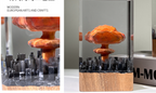 Atomic Bomb Mushroom Cloud Resin Lamp Oppenheimer Style Creative Night Light Decor Epoxy Craft for Desk & Gift