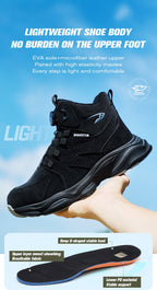 Men's Steel Toe Winter Safety Shoes Microfiber Leather Boots Anti-Smash Non-Slip Work Shoes | 7926