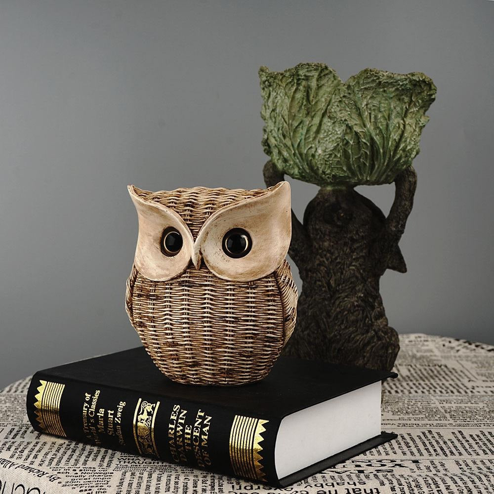 Resin Creative Owl Ornaments Nordic Bird Model Crafts for Living Room Home Décor | RDW001