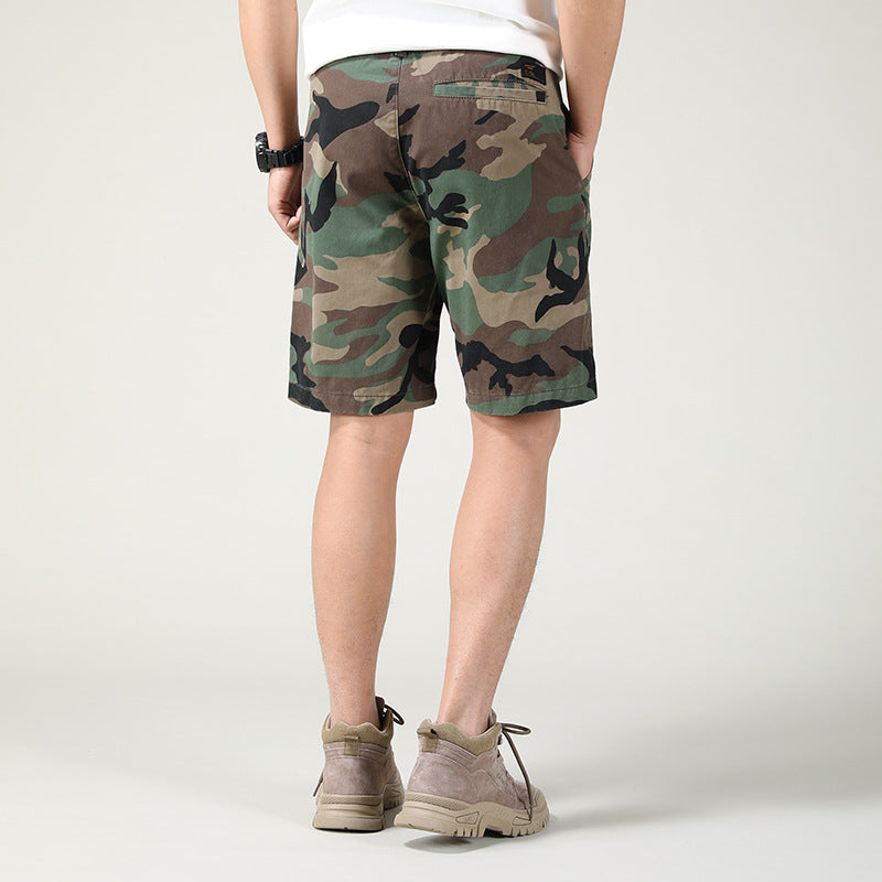 Men's Summer Camouflage American Casual Slim Fit Loose Cargo Shorts | 2301