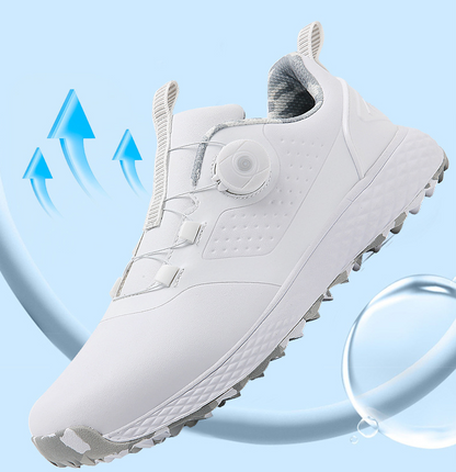 Unisex Golf Shoes with Rotating Buckle Closure Waterproof Spike less Golf Sneakers Casual Athletic Shoes X19