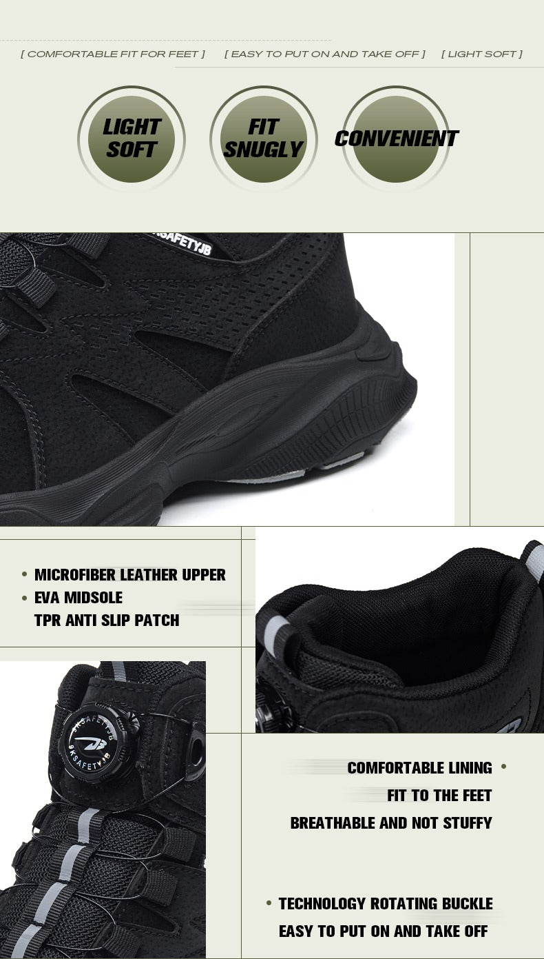 Men's Steel Toe Winter Safety Shoes Microfiber Leather Boots Anti-Smash Non-Slip Work Shoes | 7926