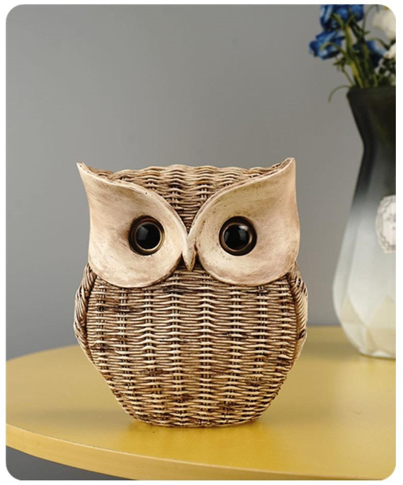 Resin Creative Owl Ornaments Nordic Bird Model Crafts for Living Room Home Décor | RDW001