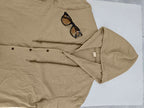 Men's Oversized Linen Hooded Shirt – Short Sleeve Amekaji Casual Summer Overshirt | 2455C