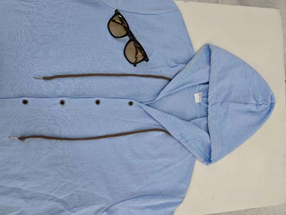 Men's Oversized Linen Hooded Shirt – Short Sleeve Amekaji Casual Summer Overshirt | 2455C