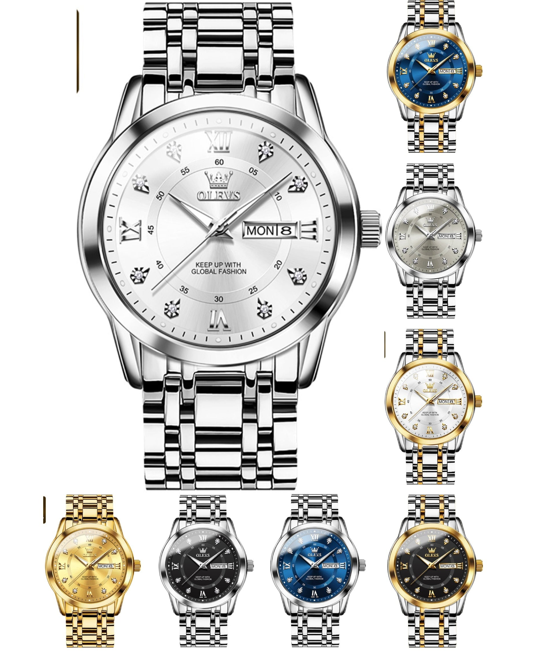 Luxury Stainless Steel Quartz Watch for Men High Quality Casual & Business Gold Wristwatch | 5513