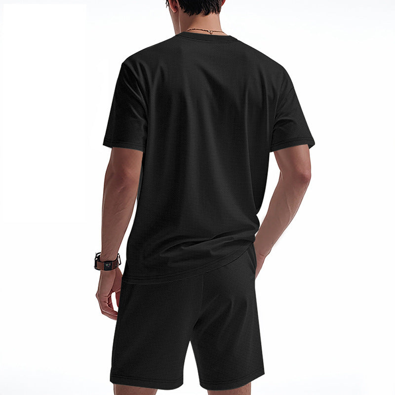 Men's Waffle Texture Lounge Set - 2025 Spring Summer Casual Two-Piece Outfit | CY20