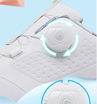 Unisex Golf Shoes with Rotating Buckle Closure Waterproof Spike less Golf Sneakers Casual Athletic Shoes X19