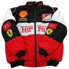 F1 Ferrari Embroidered Racing Suit Jacket Retro Style Motorcycle Riding Jack Daniel Jacket for Spring & Autumn