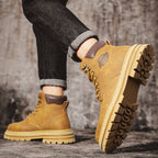Men's Leather Boots British Style High-Top Workwear Casual Shoes | 6005