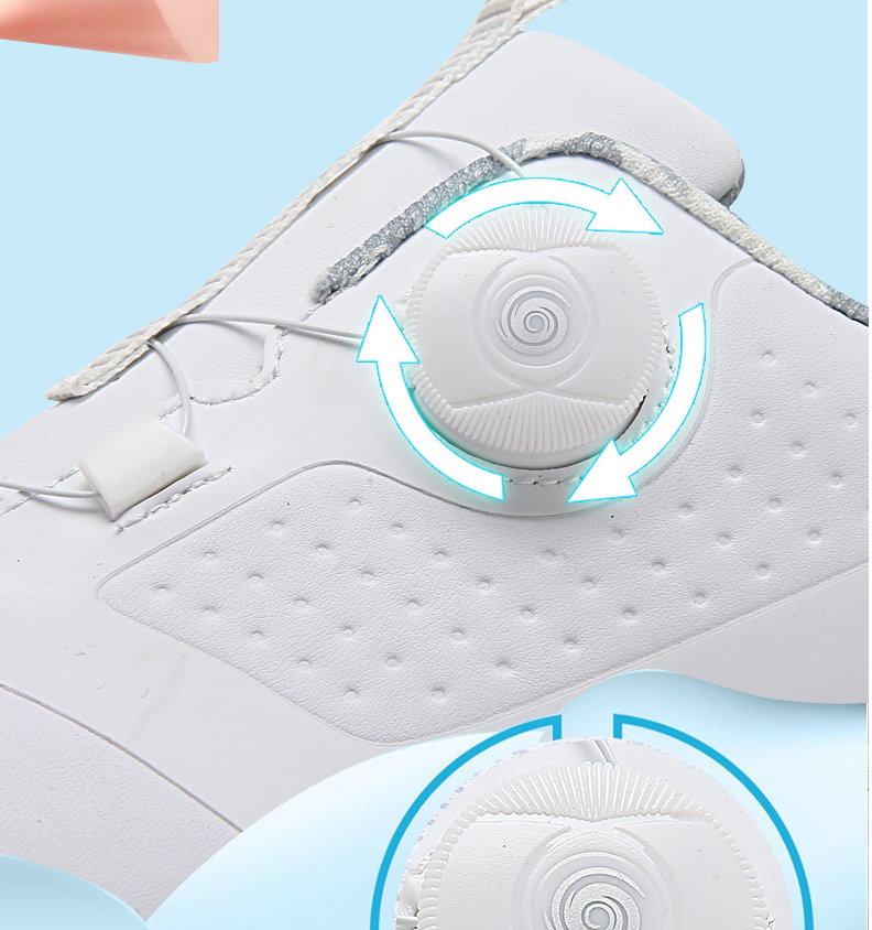 Unisex Golf Shoes with Rotating Buckle Closure Waterproof Spike less Golf Sneakers Casual Athletic Shoes X19