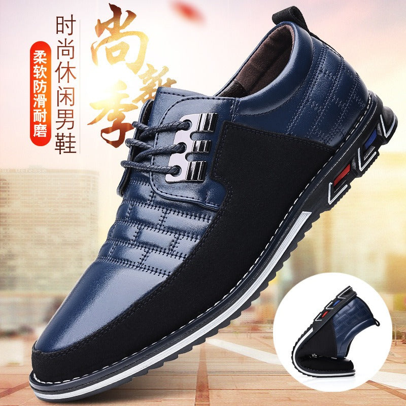 Men's Plaid British Style Derby Shoes Non-Slip Leather Loafers Moccasins Wedding Dress Shoes  |