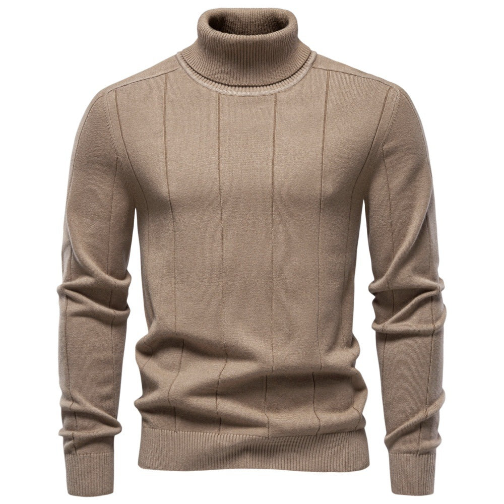 Men's High Turtleneck Knit Sweater | 2026 Winter Thick Warm Slim Fit Pullover | Soft Viscose Blend Jumper | HIGH005