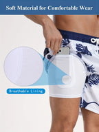 Men’s Quick-Dry Summer Beach Shorts Milk Silk Lined Swim Trunks for Men | 265SCTK