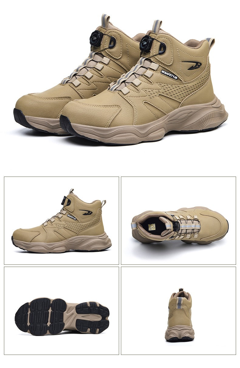 Men's Steel Toe Winter Safety Shoes Microfiber Leather Boots Anti-Smash Non-Slip Work Shoes | 7926