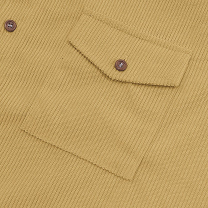 Men's Heavyweight Corduroy-Texture Work Shirt - 2025 Summer Relaxed Fit Casual Top | YH-OB20