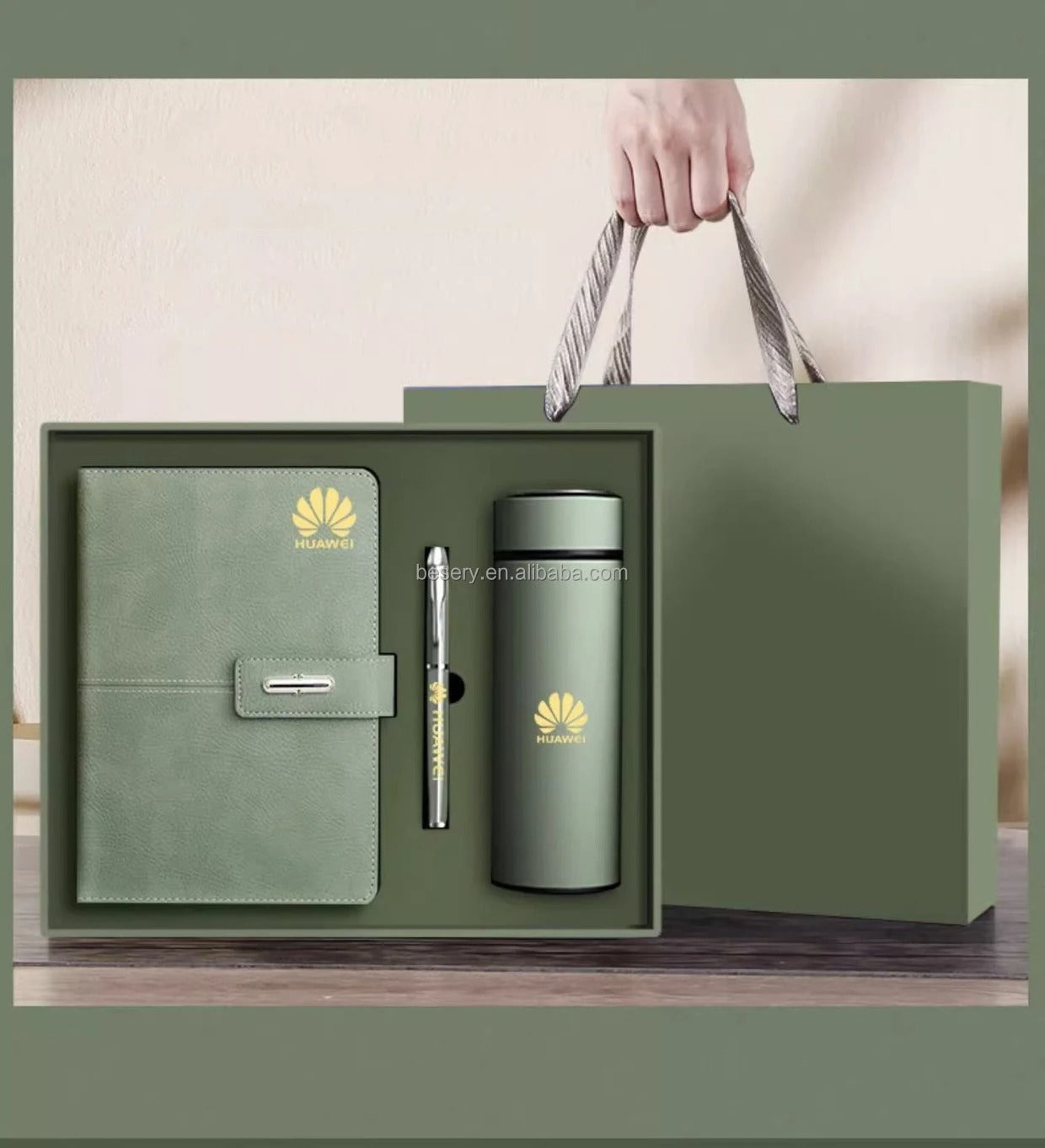 Premium A5 Notebook Gift Set with Pen USB Flash Drive & Thermal Mug Gift Set | 11111