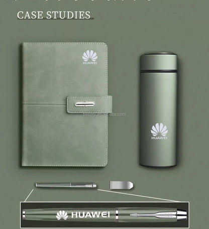 Premium A5 Notebook Gift Set with Pen USB Flash Drive & Thermal Mug Gift Set | 11111