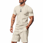 Men's Waffle Texture Lounge Set - 2025 Spring Summer Casual Two-Piece Outfit | CY20
