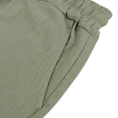 Men's Lightweight Linen-Blend Beach Shorts - Relaxed Fit 5-Inch Casual Shorts | WW-2