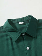 Men’s Solid Color Lapel Short Sleeve Shirt Business Casual Summer Style Shirt | CCS05