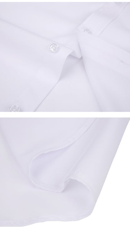 Men Elasticity Formal Dress Shirt Long Sleeve Wedding Slim Fit Non-iron Shirts Top | W7