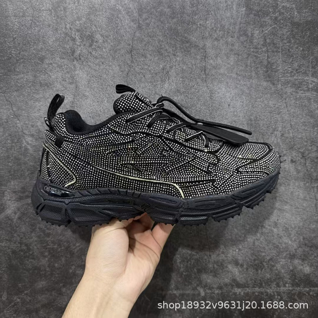 Off-White Premium Chunky Dad Sneakers Unisex Thick-Sole Casual Shoes Arrow Design Height-Increasing Trainers
