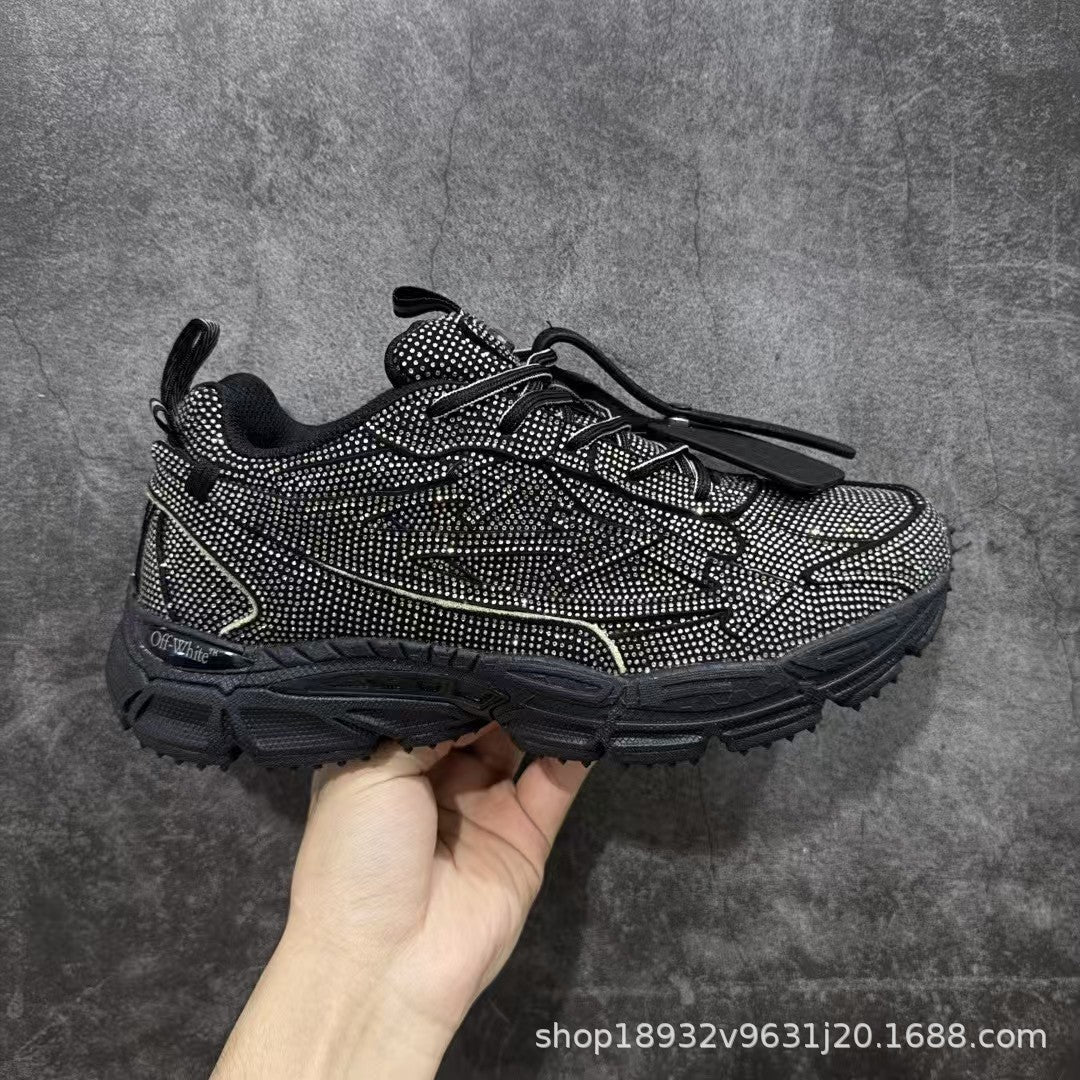 Off-White Premium Chunky Dad Sneakers Unisex Thick-Sole Casual Shoes Arrow Design Height-Increasing Trainers