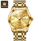 Luxury Stainless Steel Quartz Watch for Men High Quality Casual & Business Gold Wristwatch | 5513