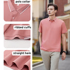 Men’s Antibacterial Ice Silk Polo Shirt | Breathable Wrinkle-Resistant Summer Business Casual Tee | L11-50326