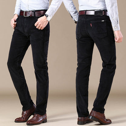 Jeans da uomo in velluto a coste dritto slim fit pantaloni versatili elastici business casual pantaloni comodi elastici | 6686 