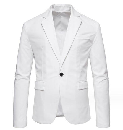 Giacca da uomo in pelle scamosciata con scollo a V e bottone, abito da sposa, blazer formale | 1314X02 