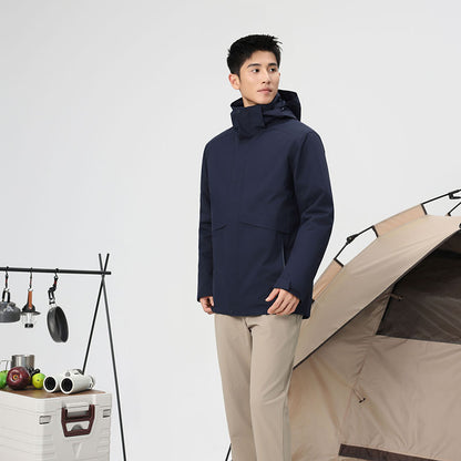 Men's 3-in-1 Winter Jacket with 90% White Duck Down | Waterproof Windproof Hiking Coat | All-Season Outdoor Protection | 251905