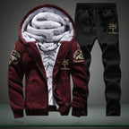 Men's Winter Tracksuit Fleece Lined Sweatshirt Hoodie Jacket Coat Pant Sweat Suit