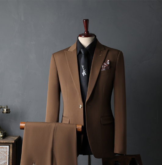 Men's Suits Polyester Wedding Dress Business Tuxedo 2 pieces Suits Set (Blazer + Trouser) | S8018
